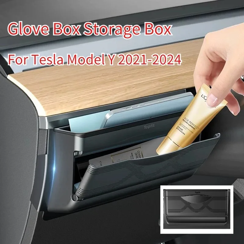 

Steering Wheel Side Storage Box for Tesla Model Y Phone Sunglasses Card Key Mini Gloves Box Organizer Car Interior Accessories