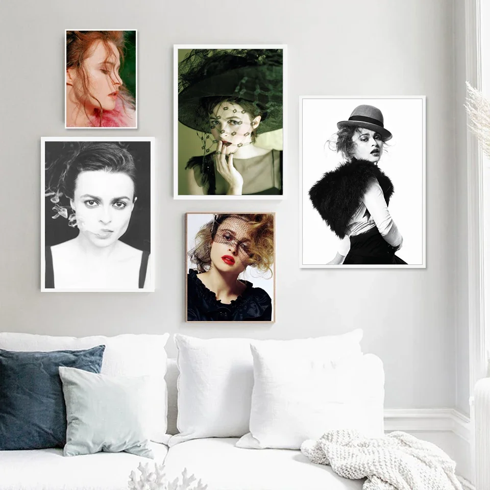 Póster de Helena Bonham Carter, estrella de cine, actriz, carteles en lienzo e impresiones, fotos de retrato, Bar, cafetería, arte de pared, decoración, Mural