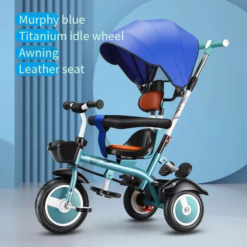 Two-way Seat Stroller Multifunctional Anti-scroll Three-wheeled Children's Pedal Car Lightweight Adjustable Children's Stroller