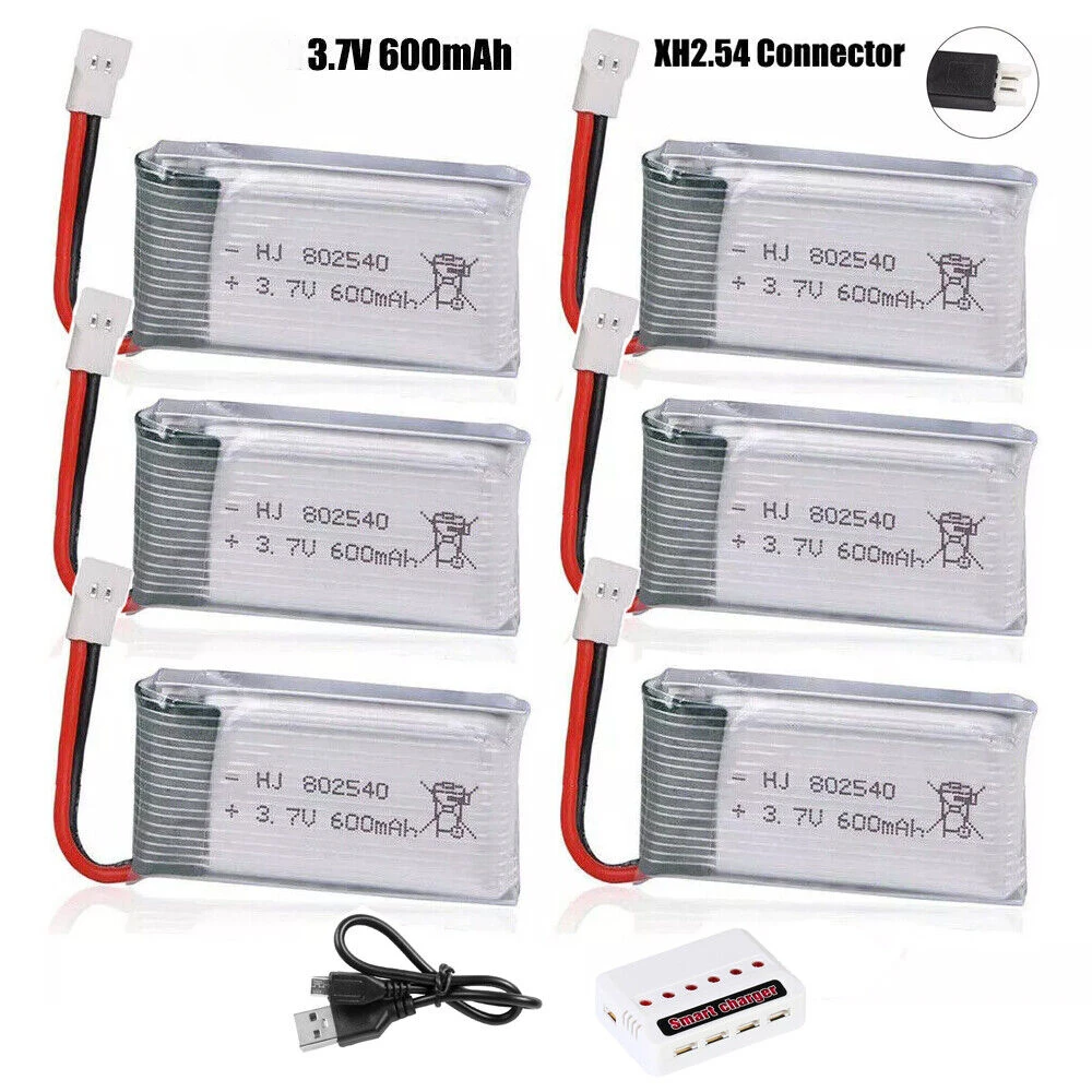 3.7V 600mah Drone Lipo Battery for Syma X5C X5C-1 X5 X5SC X5SW H5C V931 S5C S5W SS40 FQ36 T32 T5W H42 UAV FPV Drone Quadcopter