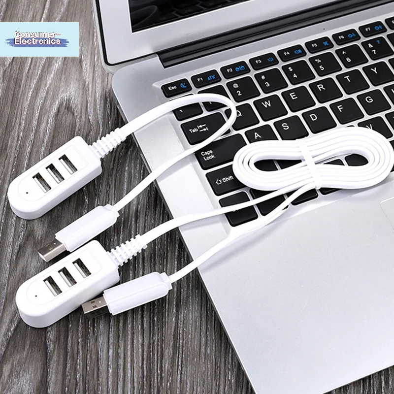 【1.2M USB Cable Extension Charger Line Hub More Than Splitter New Style 3 USB HUB Charging Cable Fast Charge USB Extension】