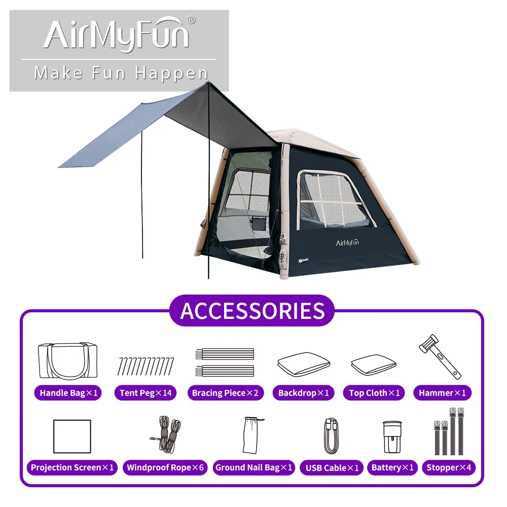 In Stock Couple's Party Portable Waterproof Durable Inflatable Camping Tent for Outdoor Camping Air Tent