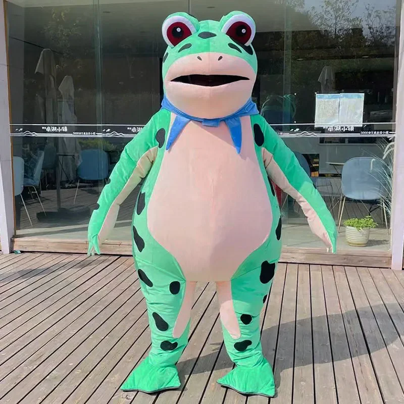 Funny Mascot Frog Doll Costume Propaganda Cartoon Anime Clothing for Adult Halloween Easter Parties