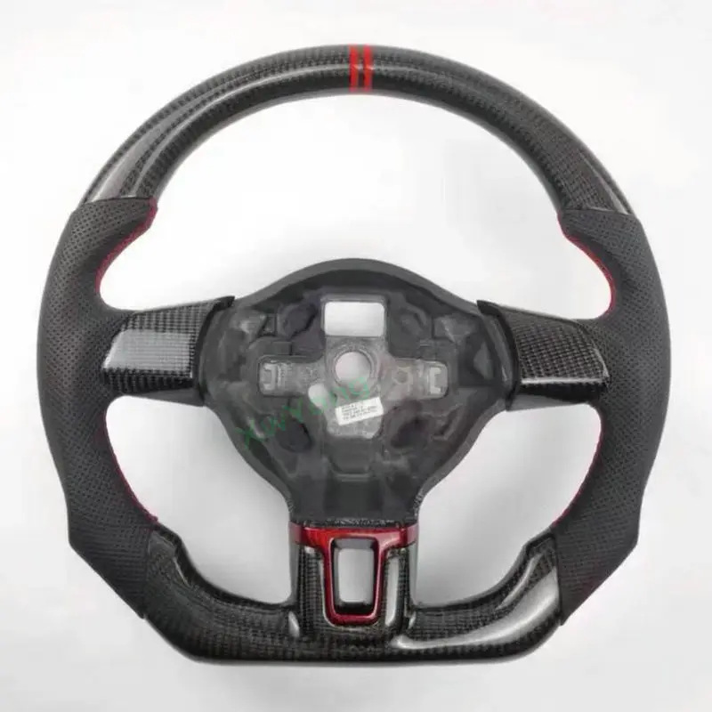 For VW Volkswagen Golf 6 / Sagitar / Bora / Jetta 100% Real Carbon Fiber Steering Wheel (No Paddles)