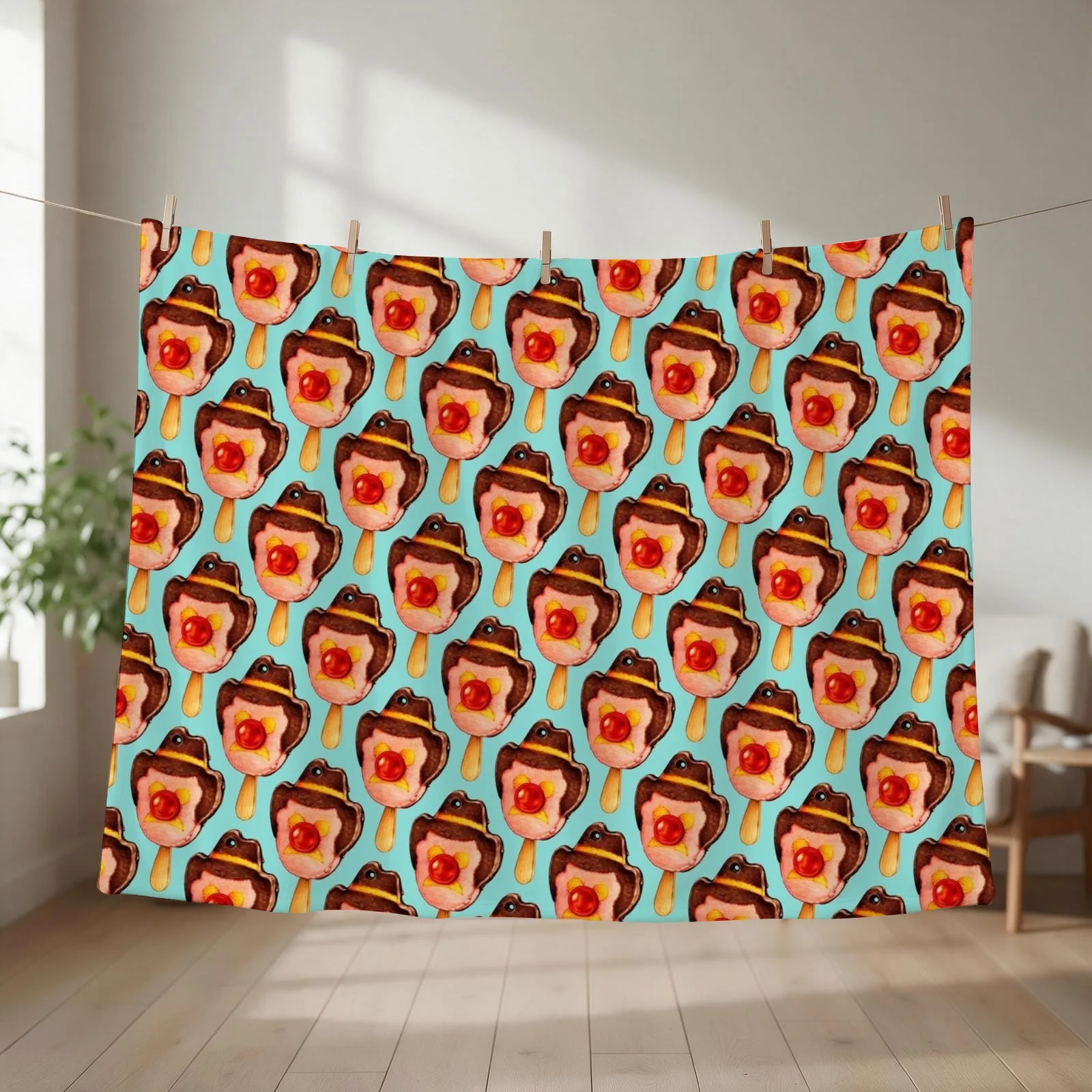Bubble O' Bill Pattern Throw Blanket Loose Furry Designers Moving Blankets
