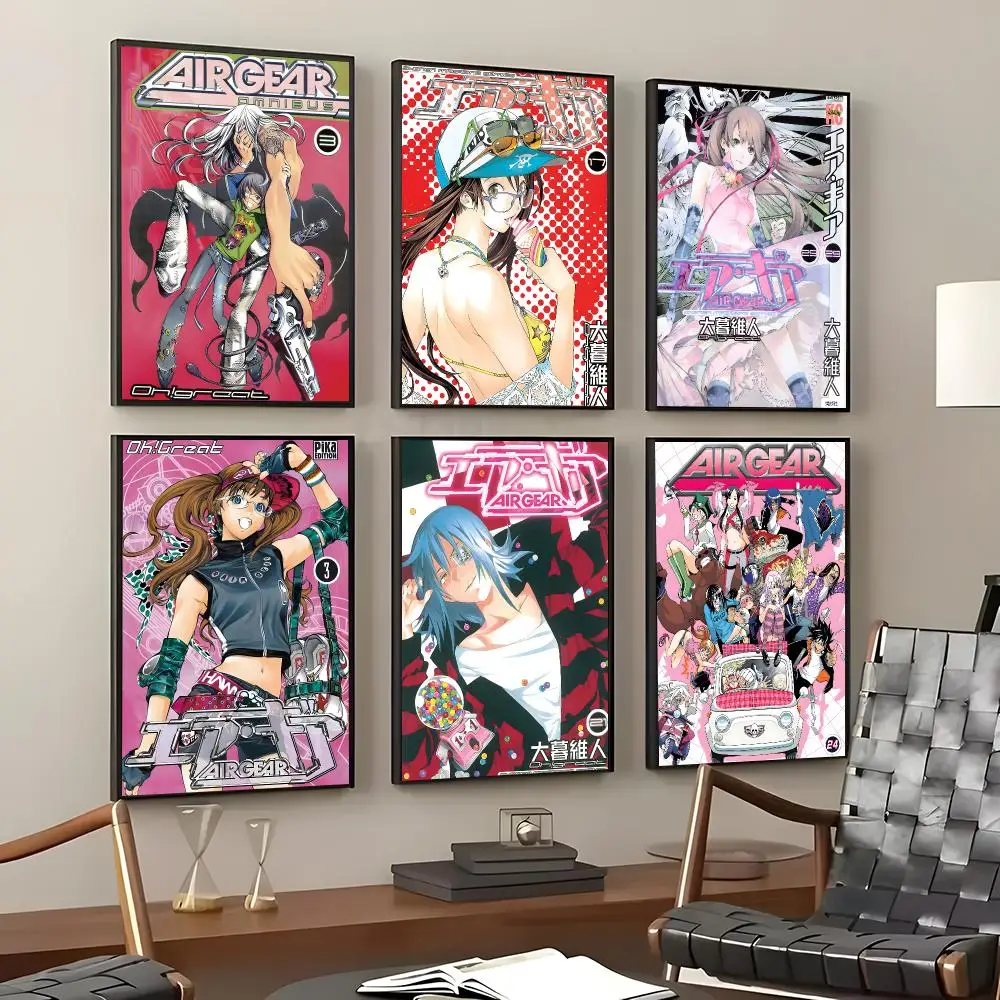 Manga Air Gear Poster Self-Adhesive Waterproof Wall Stickers, Coffee Bar Home Wall Decor