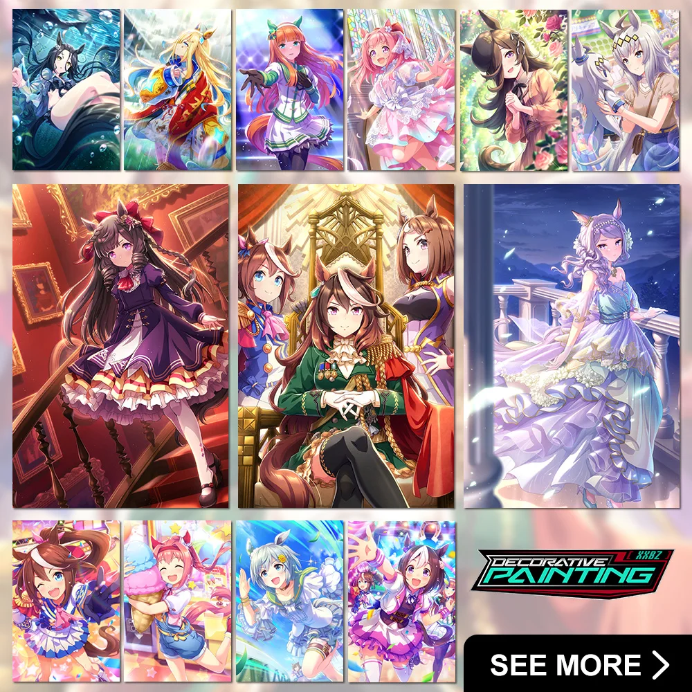

Game Anime Uma Musume Pretty Derby Poster Prints Interior Painting Pictures Canvas Wall Art Home Decor Bedside Background Mural