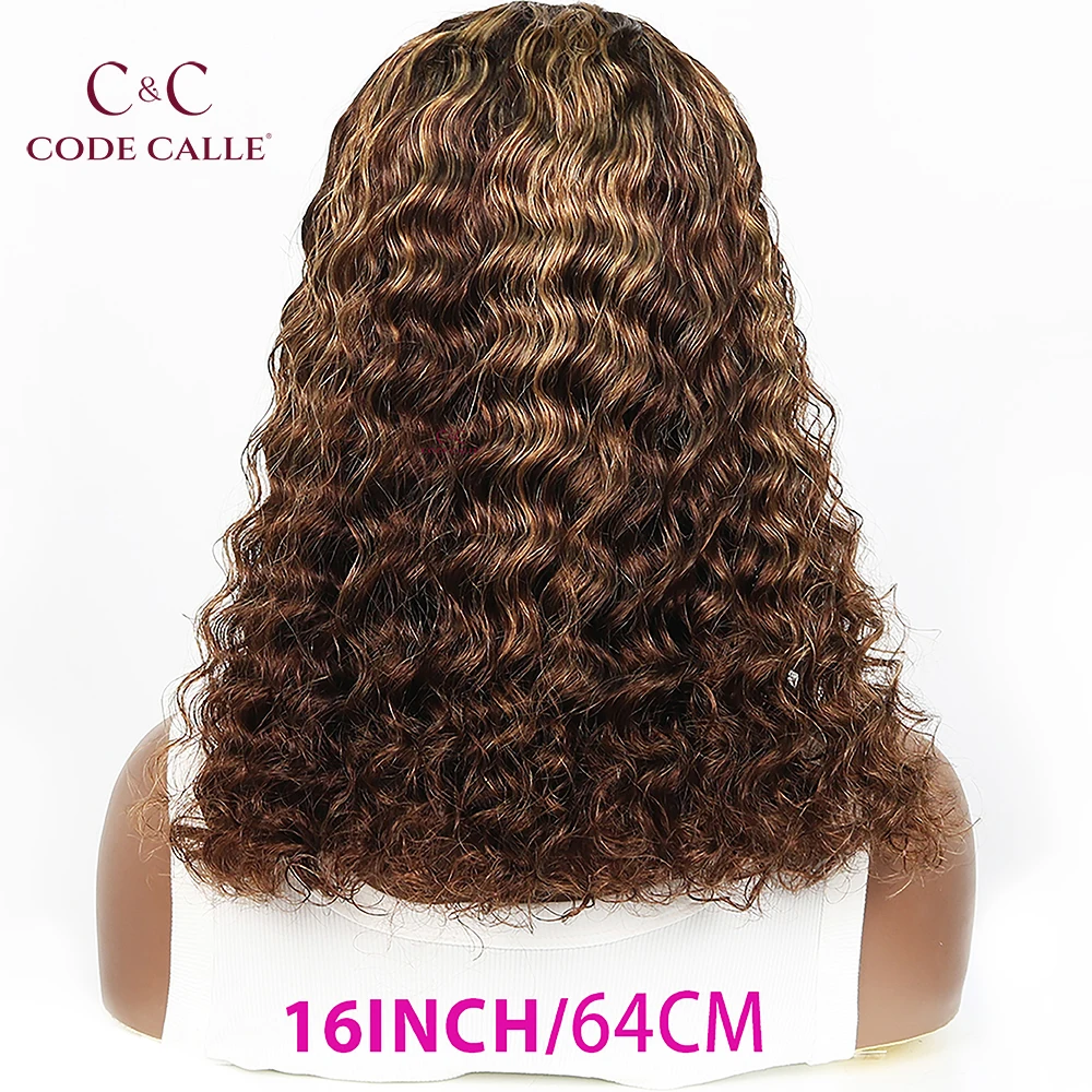 Glueless Highlight Human Hair Wear and Go Lace Front Bob Wigs Deep Wave #4/27 Ombre Colored Wigs for Women Pre Plucked 14 Inch