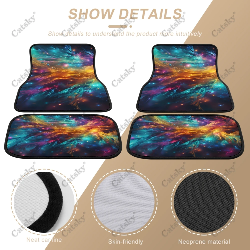 Fantasy Pastel Watercolour Waves Auto Floor Mats Carpet, Customized Car Floor Mats All Weather Automotive Floor Pad for Stylish