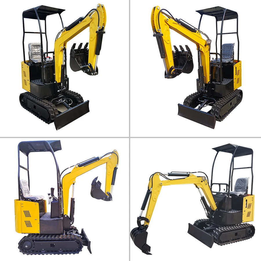 

Rubber tracked excavator digger compact farm garden small mini micro crawler type optional thumb clip bucket customized