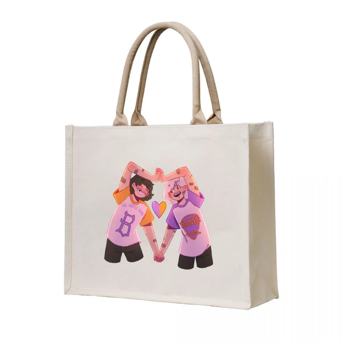 Antoine und Daniel Croute Tragetasche für den Strand, Canvas-Tasche, wiederverwendbar, zum Einkaufen