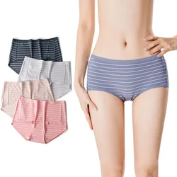 Panties for Women Soft Modal Stripe Shorts Female Underpants Fashion Woman Underwear Breathable Antibacterial Crotch Briefs