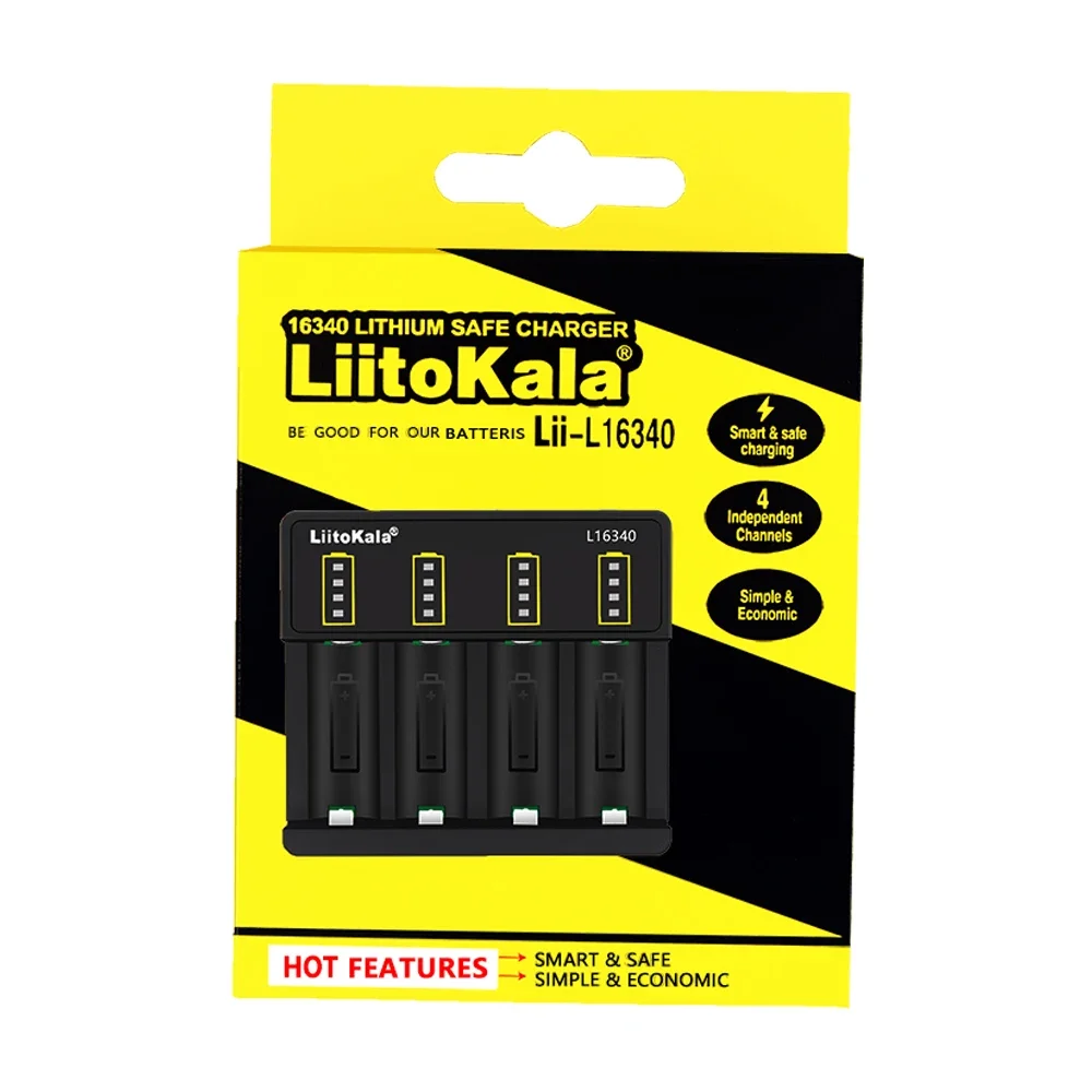 1-5PCS LiitoKala Lii-L16340 18650/26650 Rechargeable Battery Charger 4Slot For 3.7V 18350 1850 16340 CR123A CR17335 Batteries