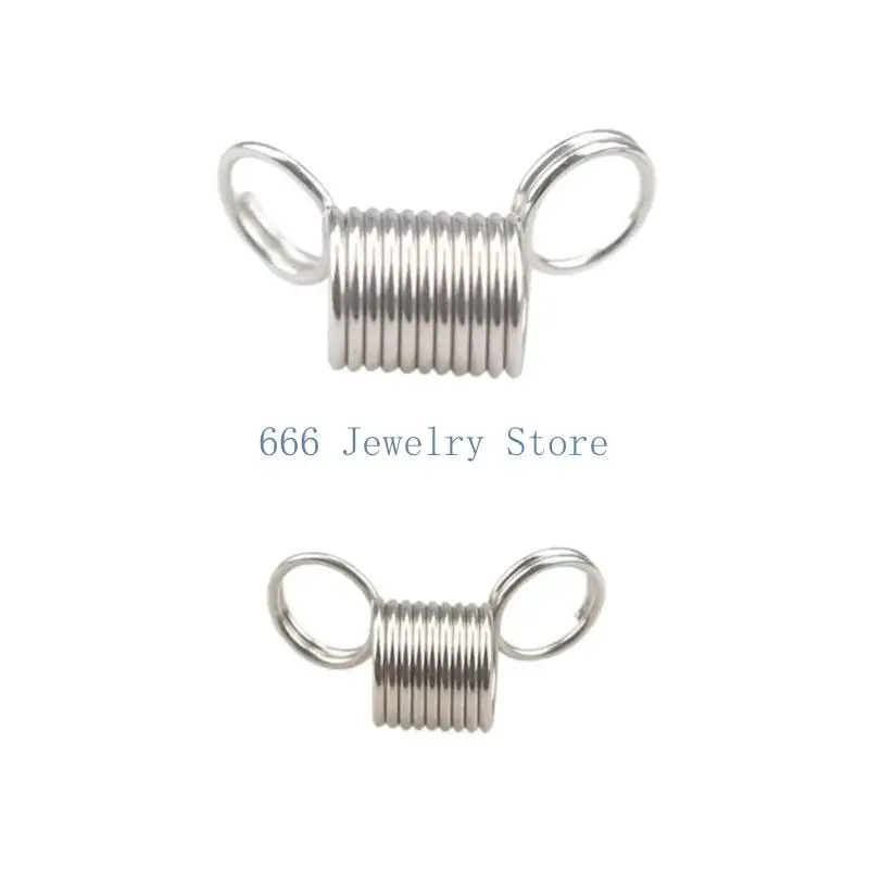 

F2TD 10 Pcs Bead Stop Stainless Steel Tension Spring Bead Wire Ends Jewelry Making Tools to Prevent Beads from Falling