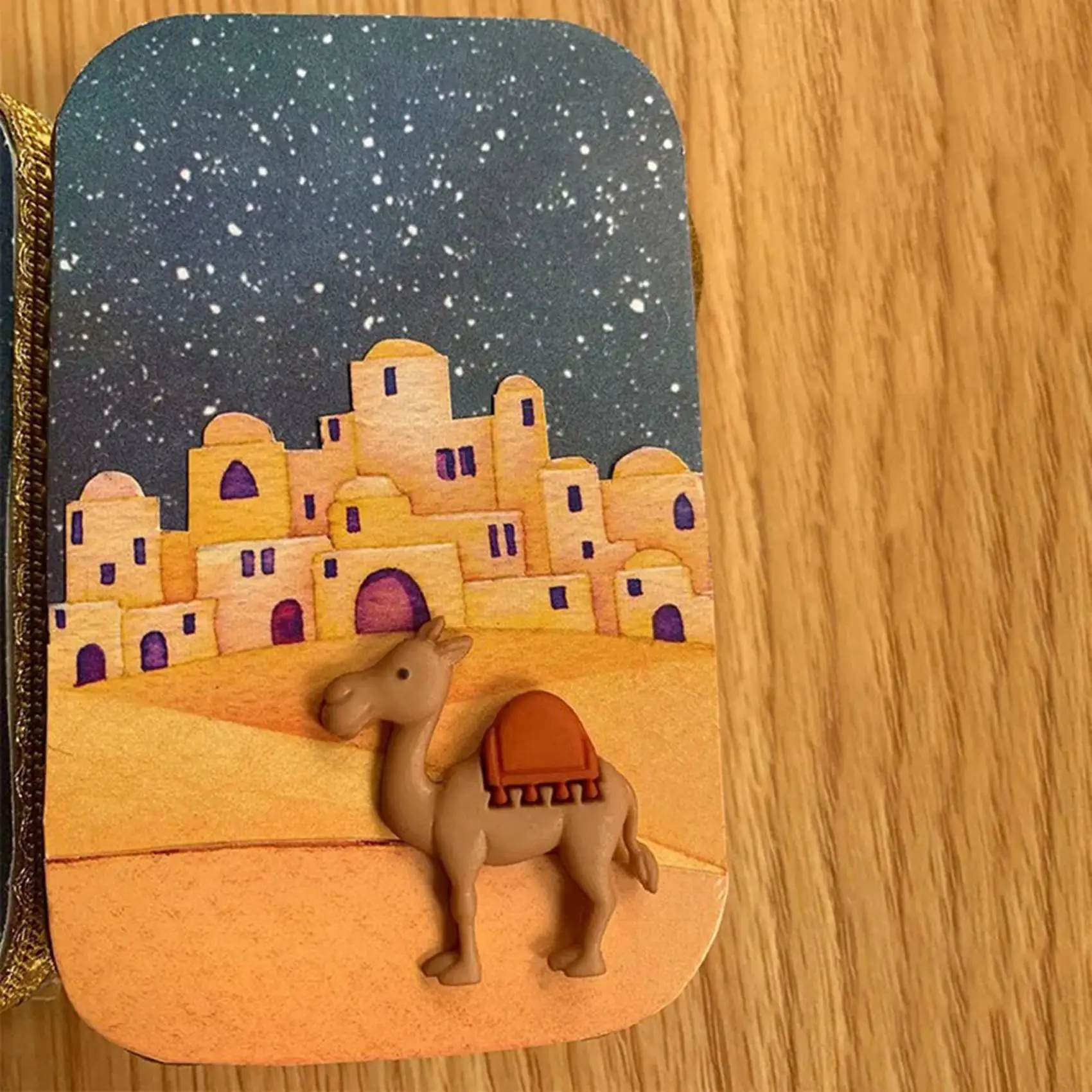 

Новогодний сценический набор EYFL-3X: Рождественский домик-театр ручной работы, настольные украшения, сцена Рождества Иисуса, семейная рождественская сцена