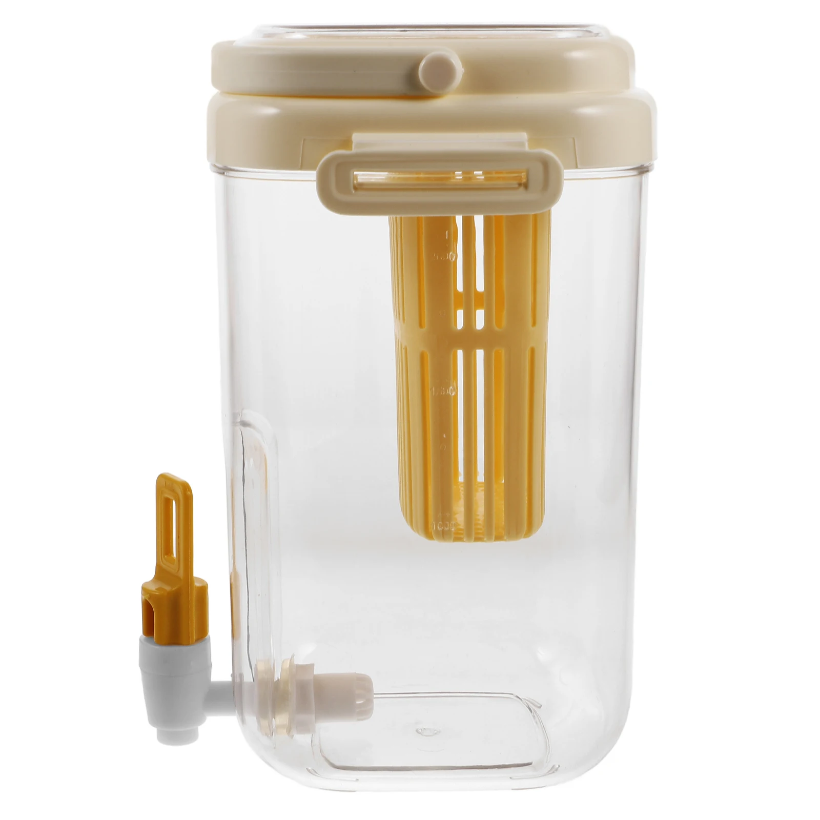 2L Großer Kaltwasserkrug mit Zapfhahn, lebensmittelechter Getränkespender für Kühlschrank, Tee, Limonade, Saft, Milch, Krug