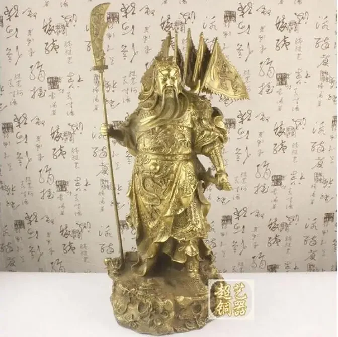 Copper Statue copper Feng Shui Kowloon erected Guan Guan Gong knife Creative decoration