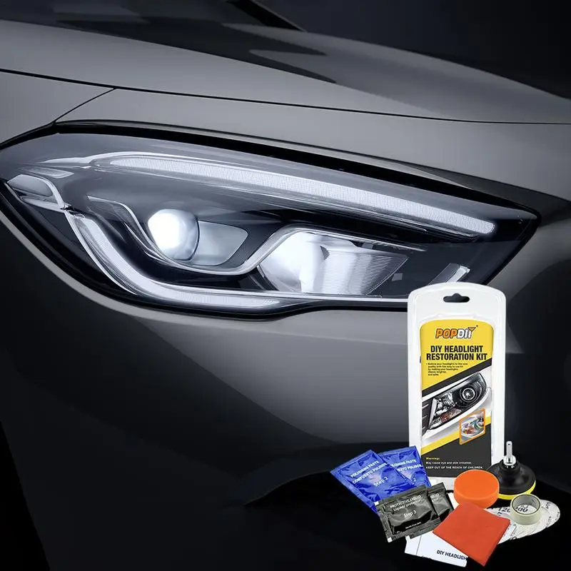 

Headlight Restoration Kit Brightener Headlamp Cleaning Paste High-Temp UV Protection Light Lens Restorer headlight Polisher