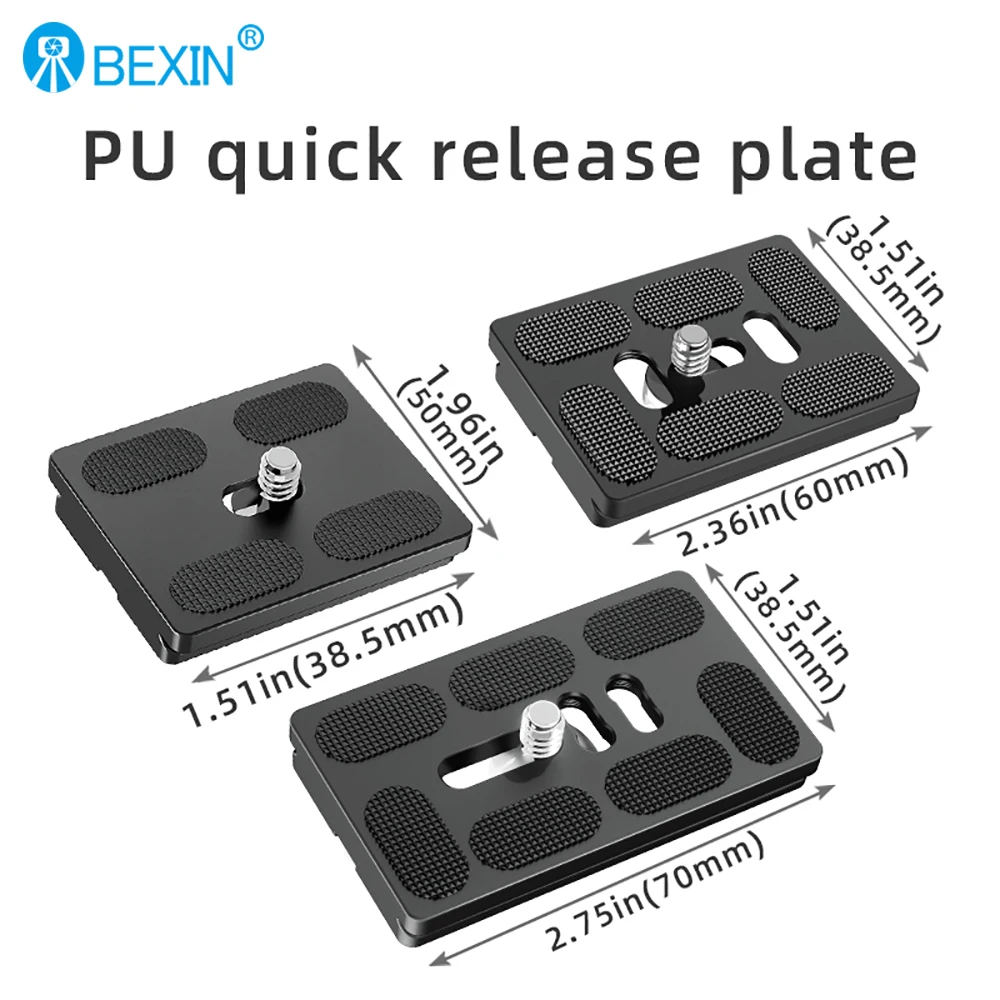 Piastra a sgancio rapido BEXIN 38.5mm con piastra di montaggio per fotocamera con Base a vite 1/4 adatta per fotocamera SLR Arca treppiede con testa a sfera svizzera
