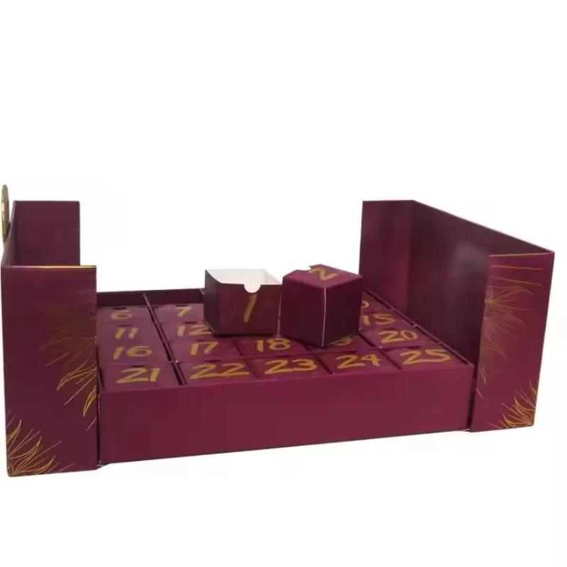 Customization.Premium Custom Advent Calendar Gift Box Luxury Christmas Countdown Packaging for Cosmetics & Beauty Products