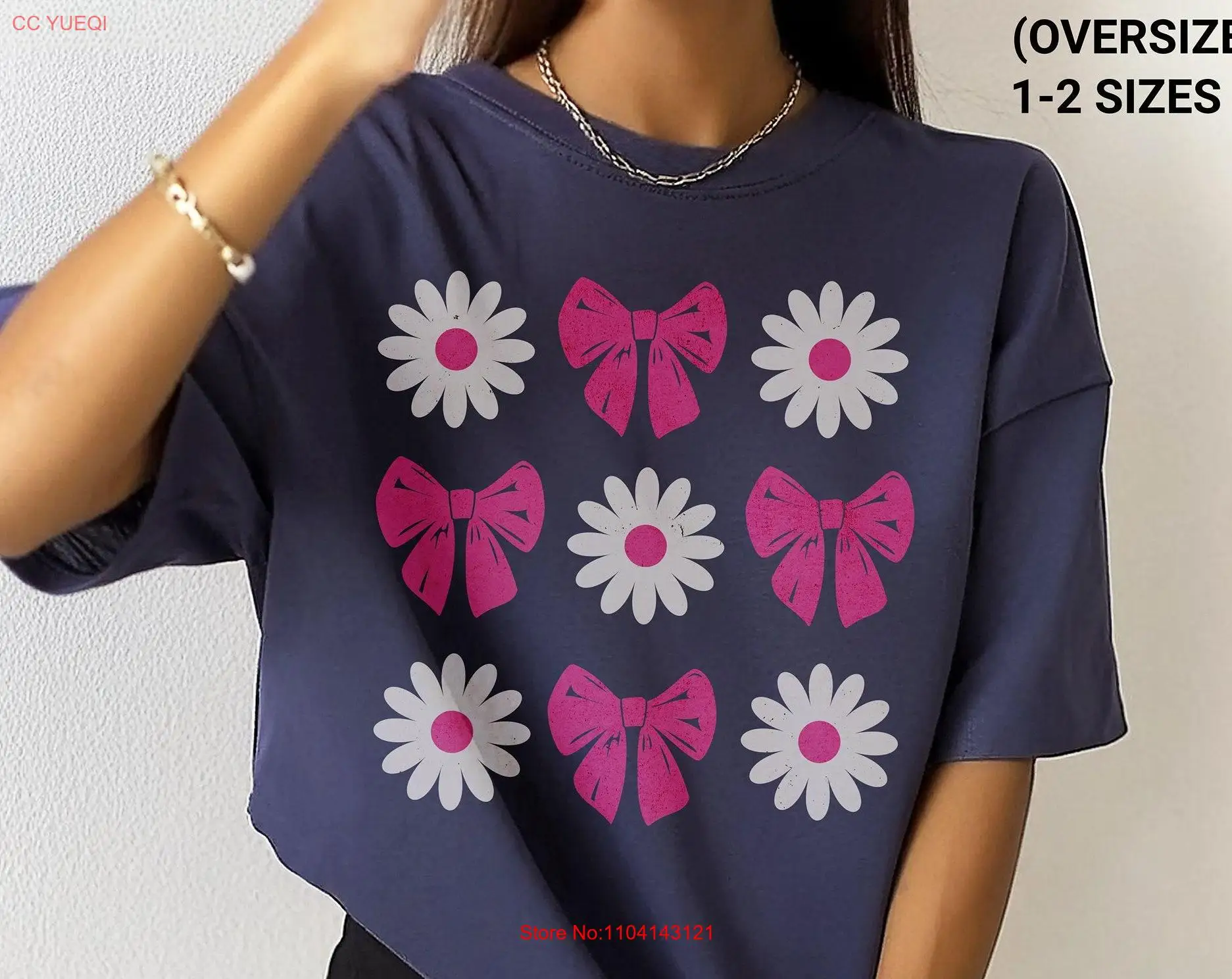 

Comfort Colors Coquette Bow Flower T Shirt Retro Flowers Pink Boho Floral For Mom Spring Trendy Oversized