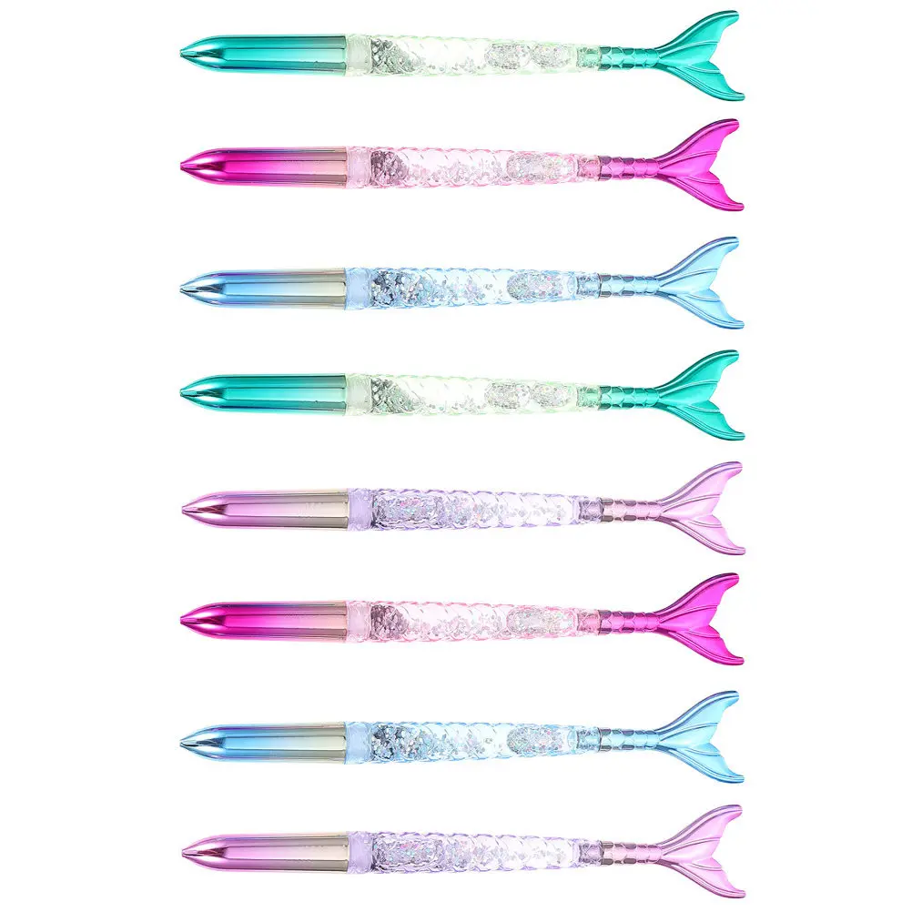 

Набор из 8 гелевых ручек с дизайном русалки, изящные ручки для письма, простые в использовании, для студентов, портативные, для домашнего использования, аксессуар