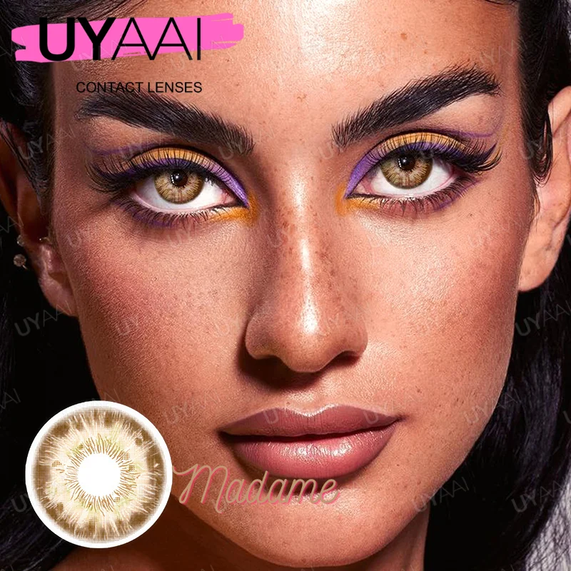 UYAAI Natural Eye Colored Contacts Lens Blue Green Brown Blue Soft Beauty Makeup Big Pupils Color Contact Lenses