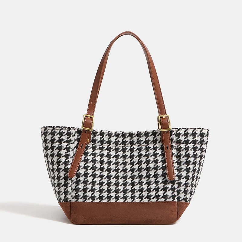 Tote composto axilas sacos para mulheres designer de luxo bolsa e bolsas 2024 novo na moda xadrez simples deslocamento ombro frete grátis chegada rápida