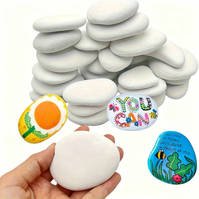 DIY Paintable Rocks Suitable for Arts Crafts, Smooth Flat Medium-Sized Hand-Picked Rocks for Painting, Kindness Rocks for Decor