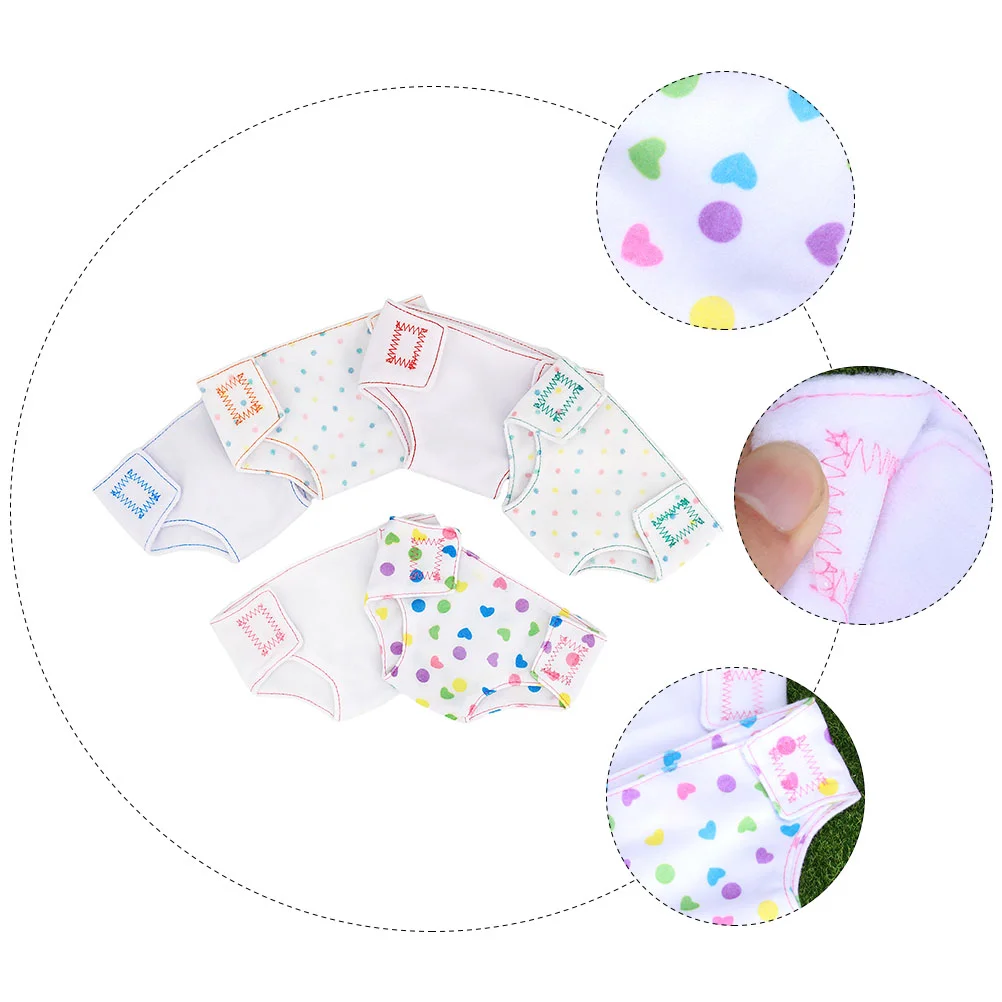 6 Pcs Clothes Baby Nappies for Dolls Diapers Accessories Toy Pretend Child