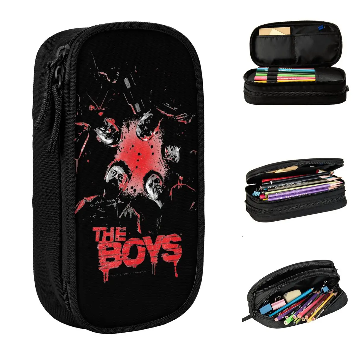 Fun The Boys Group Photo Homelander Lápis Estojo, Lápis Pouch, Pen Holder, Grandes Sacos De Armazenamento, Estudantes Escola Cosmetic Papelaria