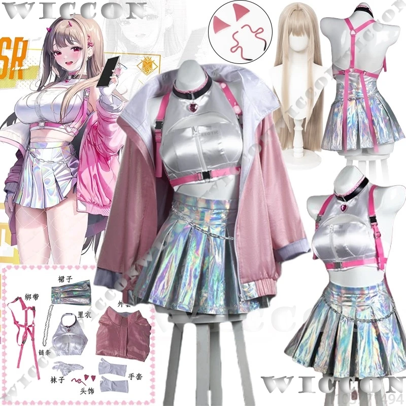 Viper 이バ Bavaglio SSR Niikkes Vittoria Dea Gioco Cosplay Y2K Abito Jirai Kei Vestiti Parrucca Donna Sexy Ragazza Carnevale di Halloween