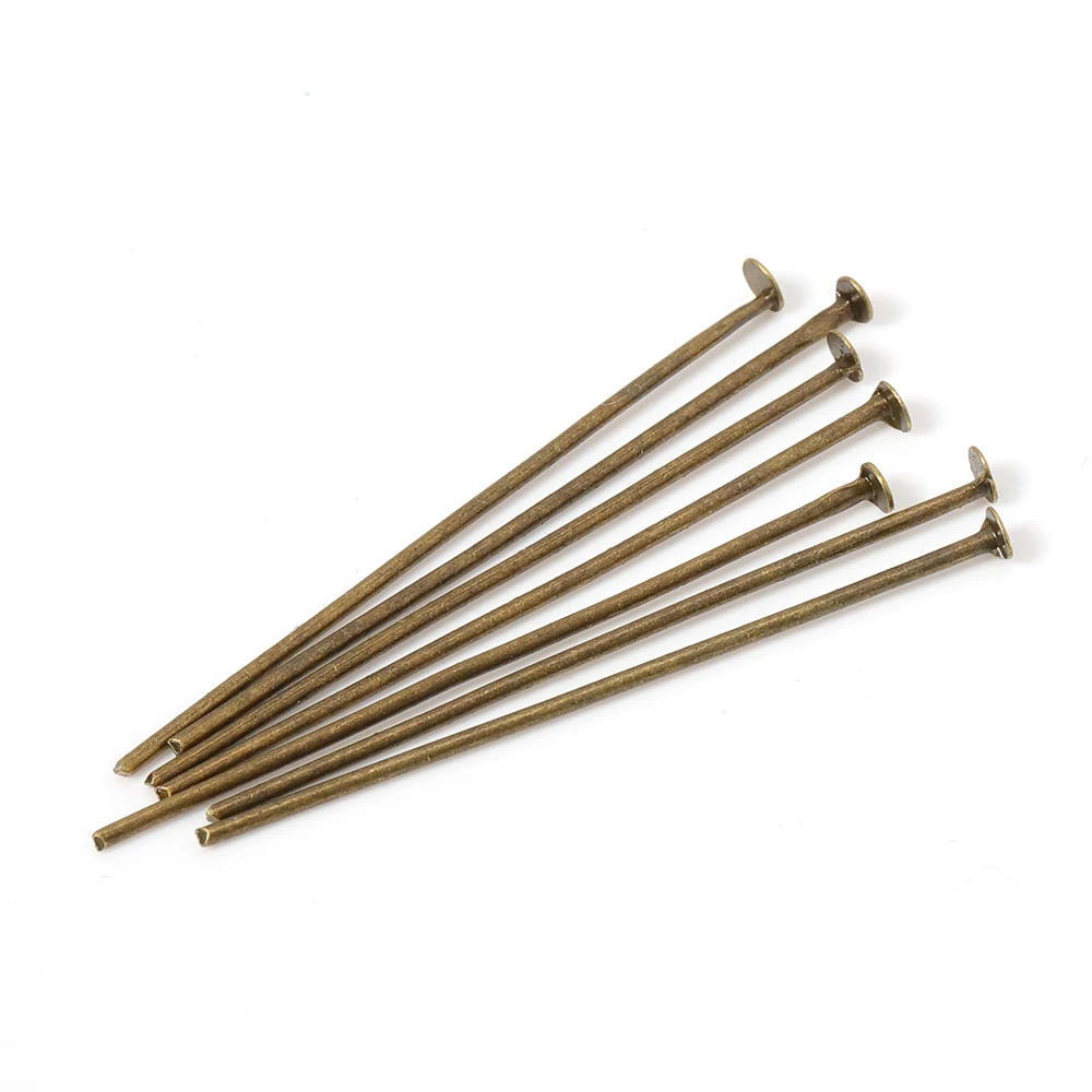 200pcs/bag 18-70mm Flat Head Pins Headpins Accessories for Jewelry  Findings Brooch Making DIY Gold Chain Components Supplies