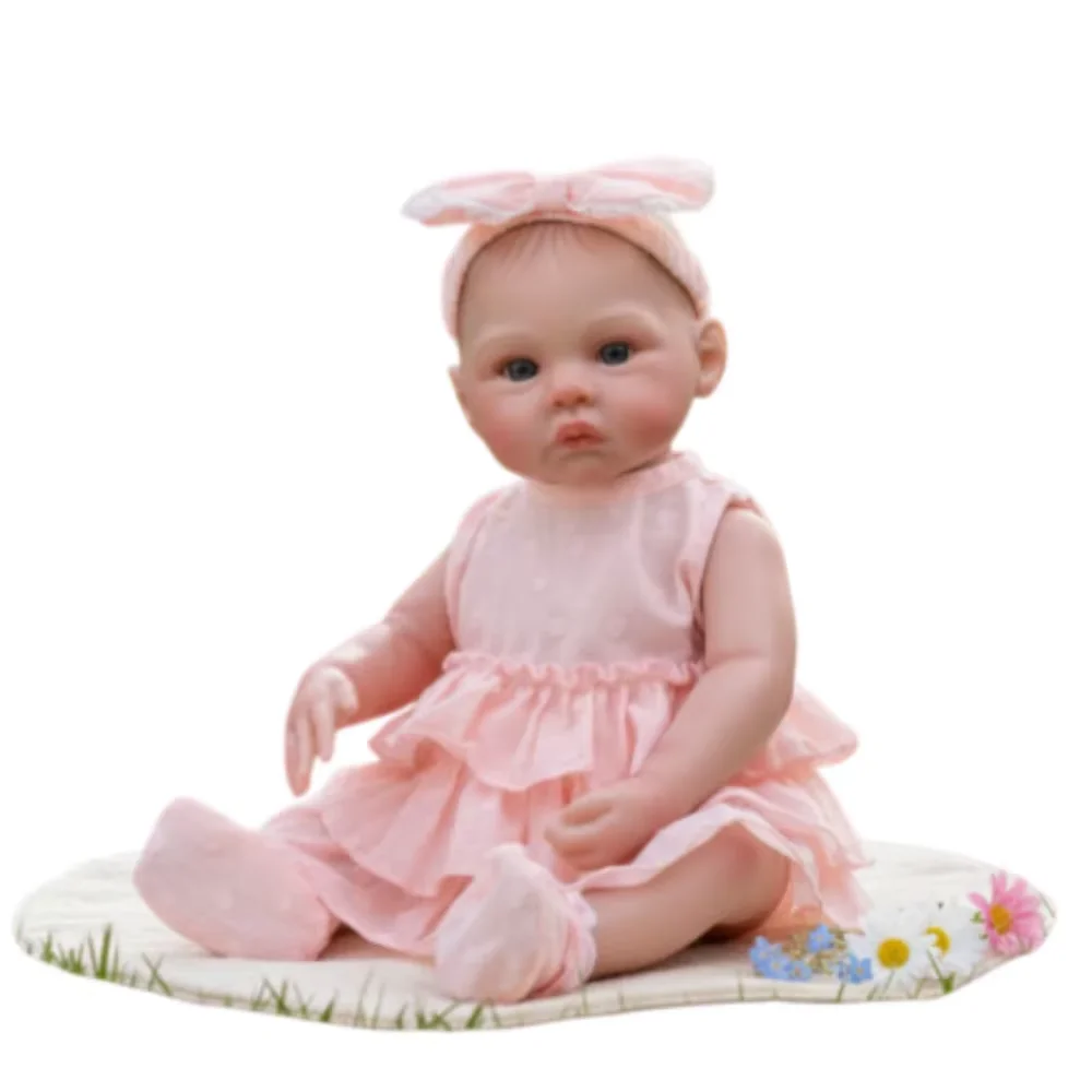 Cloveray 20 Zoll Kawaii Ganzkörper weiches Vinyl realistische wiedergeborene Babypuppe süße Vinylpuppe hochwertiges handgemachtes Spielzeug Kind Weihnachtsgeschenk