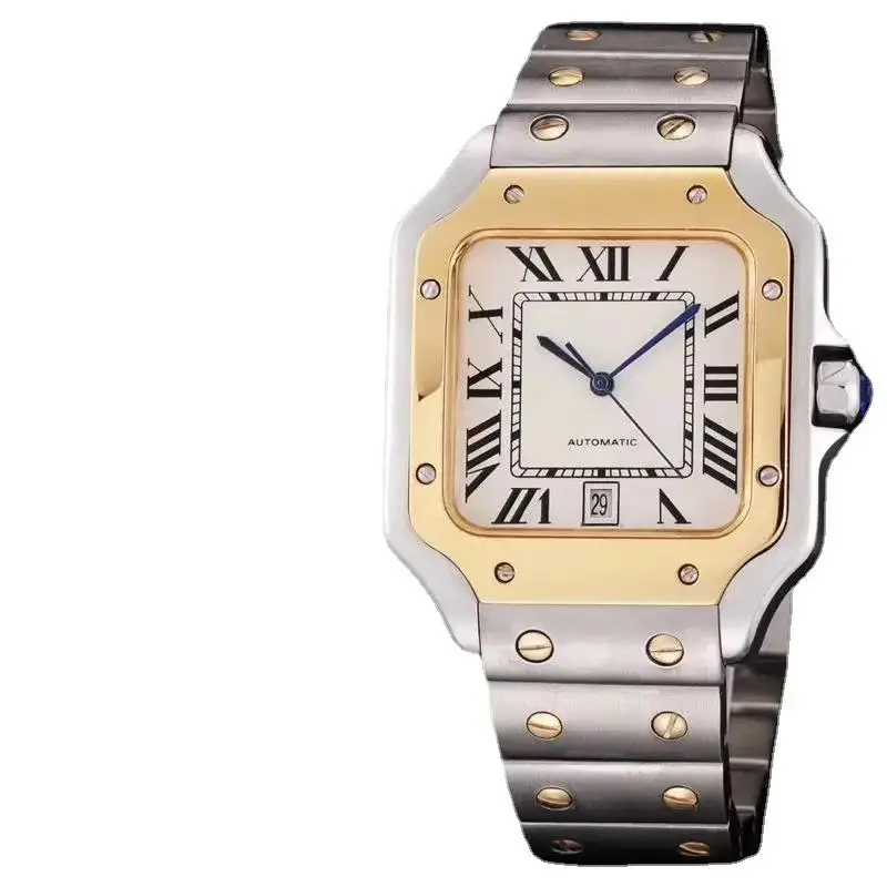 Orologi meccanici automatici da donna nuovi di lusso da uomo in pelle acciaio inossidabile 904L blu nero bianco lunetta in oro Roma