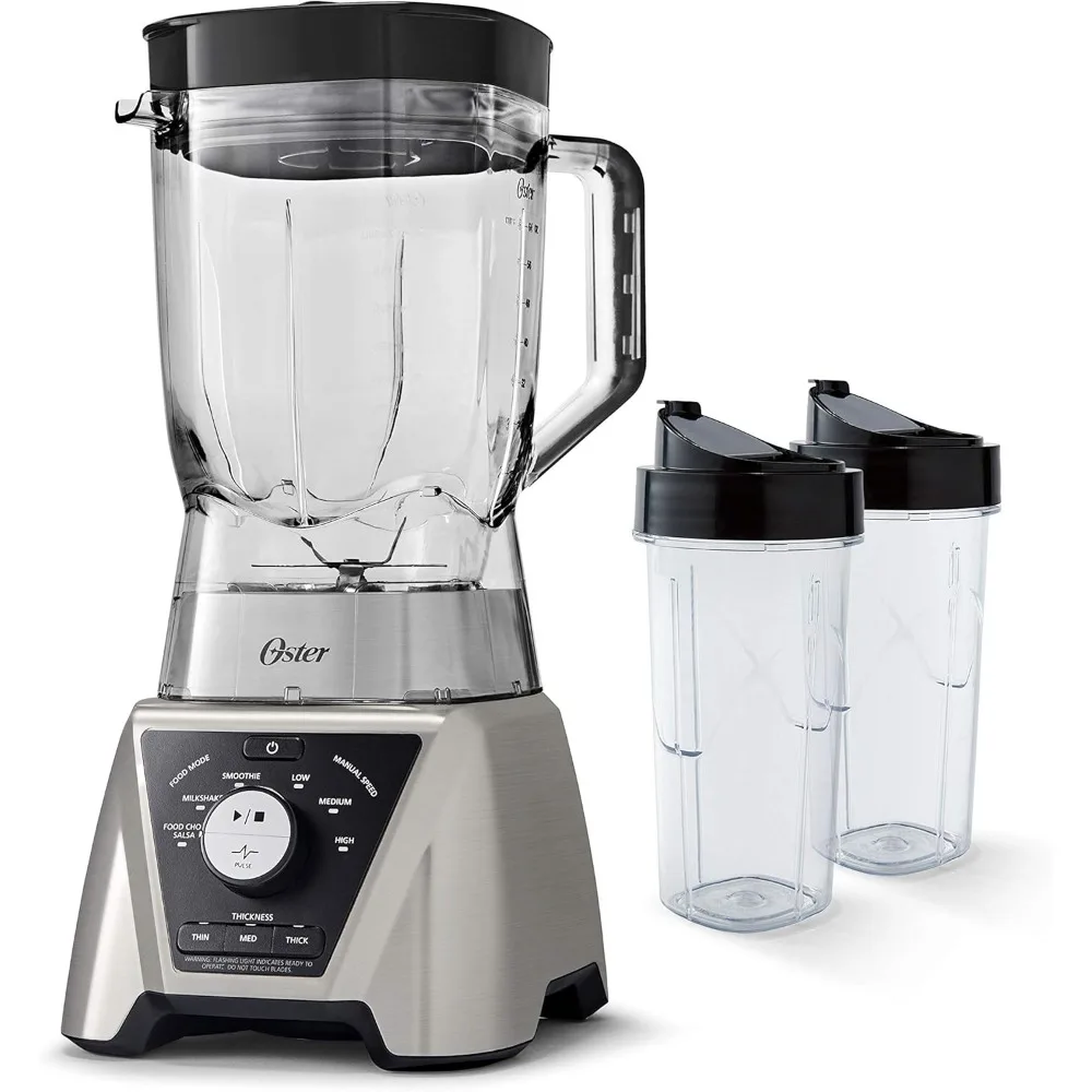 BLSTTS-CB2-000 Pro Blender with Texture Select Settings, 2 Blend-N-Go Cups and Tritan Jar, 64 Ounces, Brushed Nickel