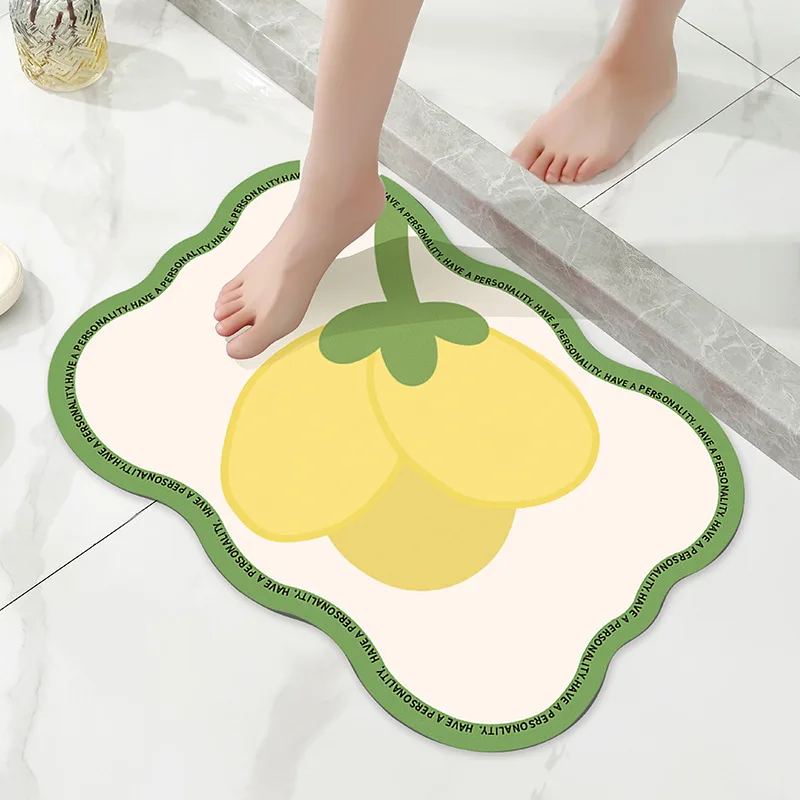 Bathroom Rugs Soft Diatomaceous Earth Floor Pad Home Mat Super Absorbent Carpet Door Foot Mats Bath Non-slip Rubber