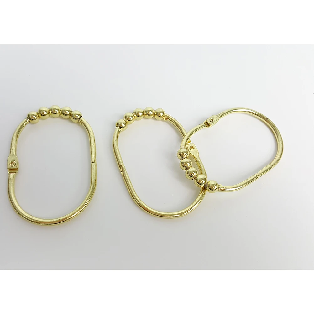 

12 PCS/Set Shower Curtain Hook and Hooks Rod Curtains Rings Oval with Rustproof Bronze