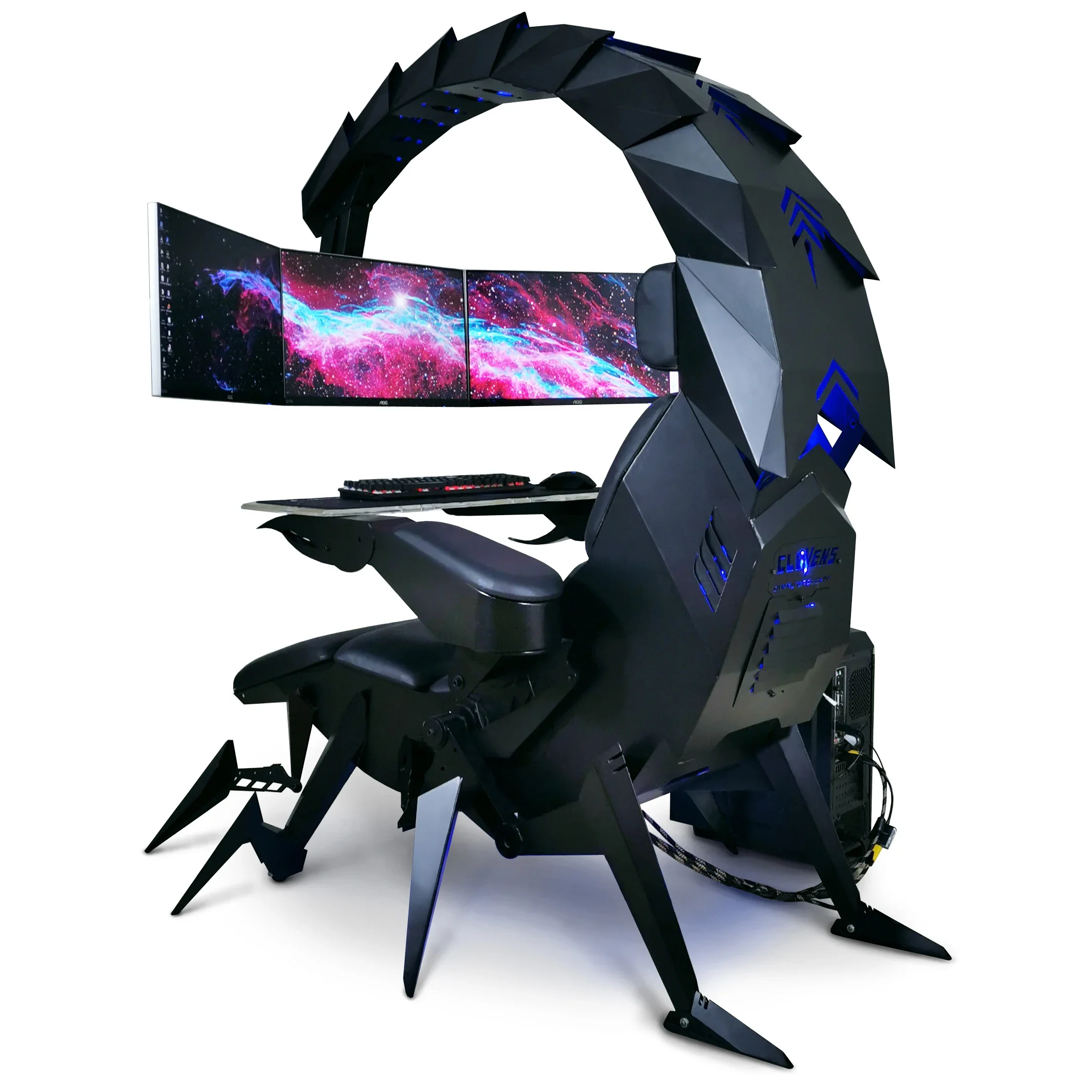 

Ergonomic Scorpion Chair Cockpit Zero Gravity Office Chair Gaming Workstation Recliner For Upto 5 Monitors Comfortable