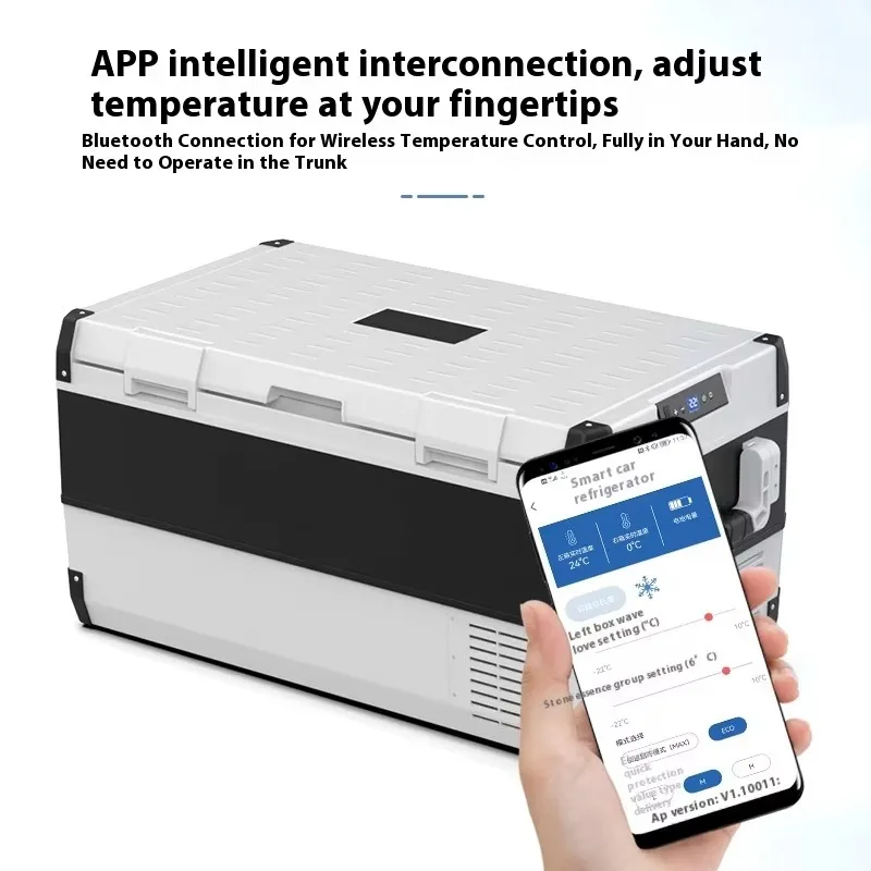2025 نموذج جديد 100L سعة كبيرة سريع Fr eezing ثلاجة سيارة RV ثلاجة 12 فولت صانع الثلج عبر الحدود