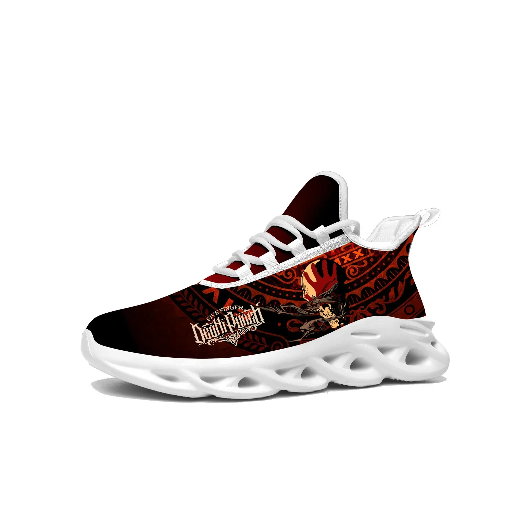 Zapatillas planas Death Punch de cinco dedos para hombre y mujer, zapatos deportivos de alta calidad, zapatillas personalizadas de banda de Rock, zapatos hechos a medida