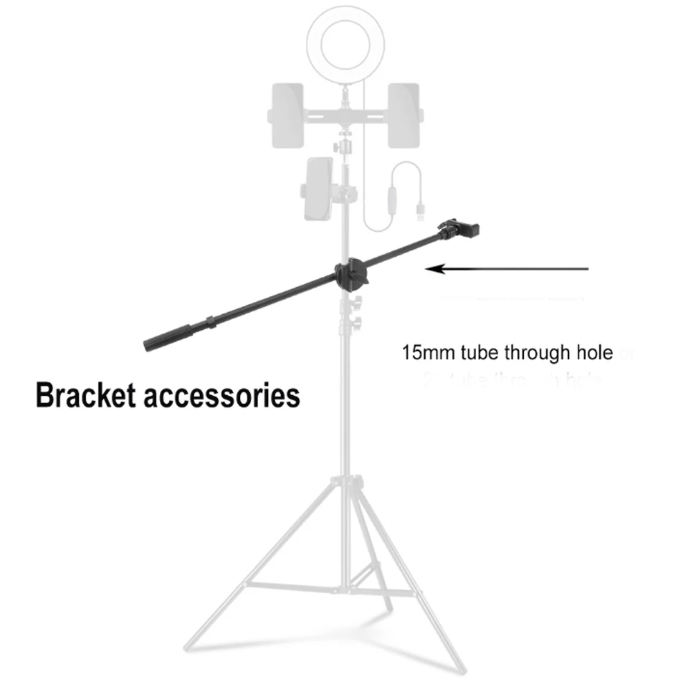 Microphone Crossbar Stand Cradle Head Mount Phone Clip Tripod Pole Accessories 3/8 Screw Holder Top Microphone Bracket Kits
