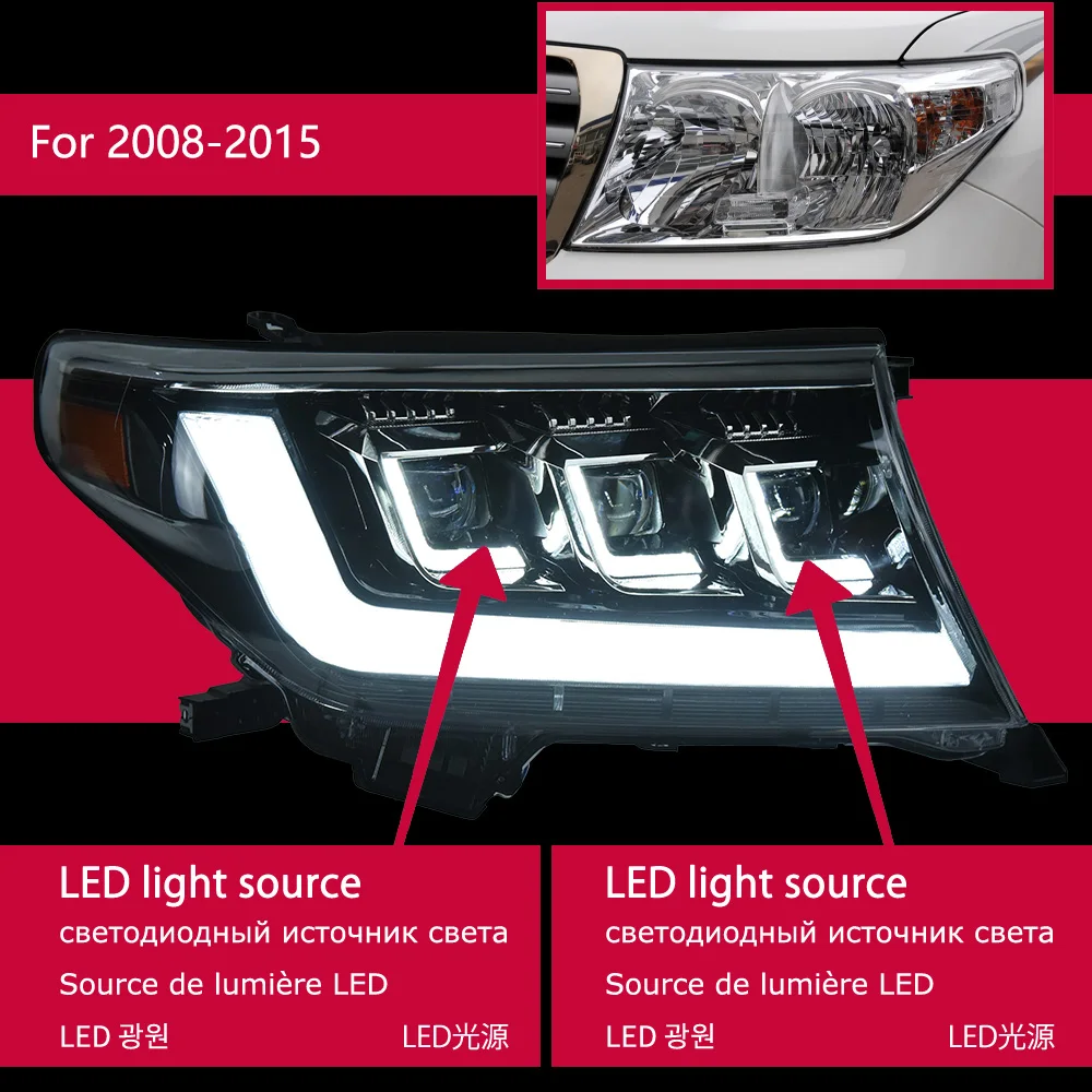 LEDプロジェクターとレンズ付きの車のヘッドライト,トヨタ