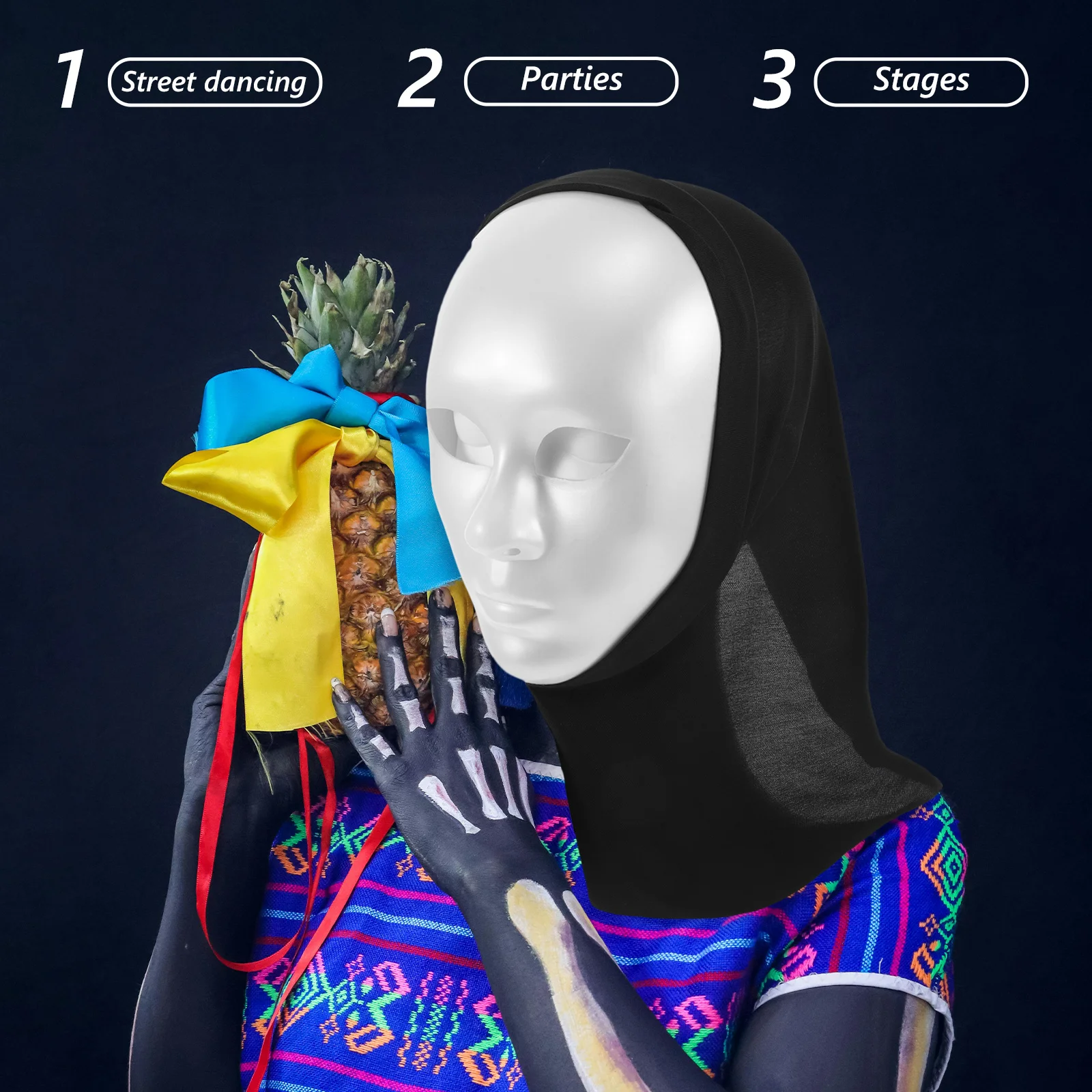 

Full Face Mask White Halloween Costume Party Dance Unisex Masquerade Ball Mask Halloween Costume Masks White Eyemask Wedding