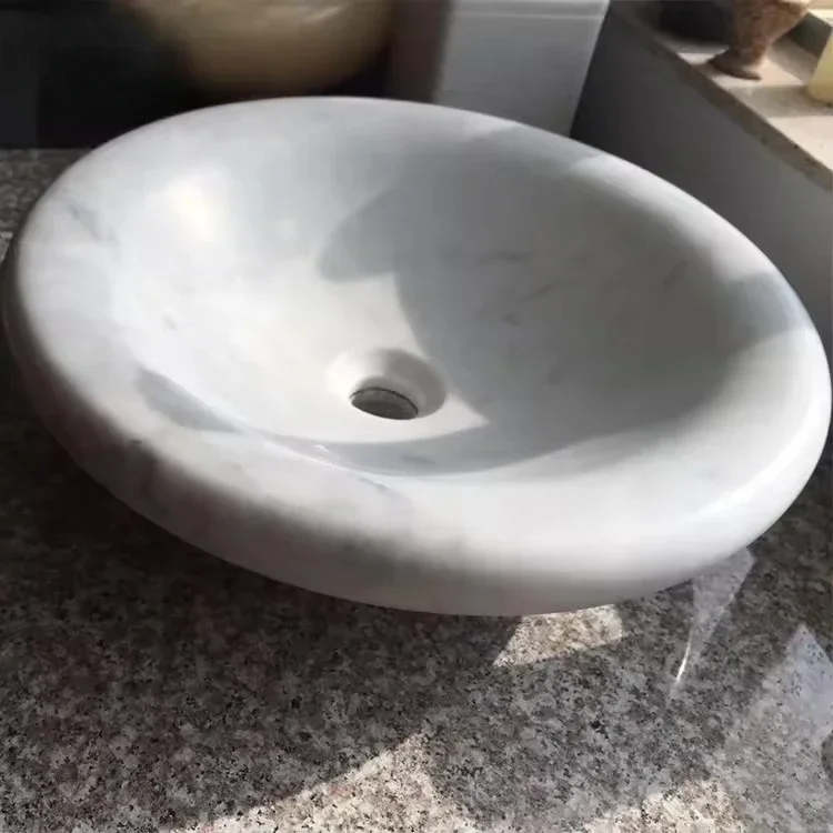 Custom Design Carrara White Marble Basin Sink factory direct sale