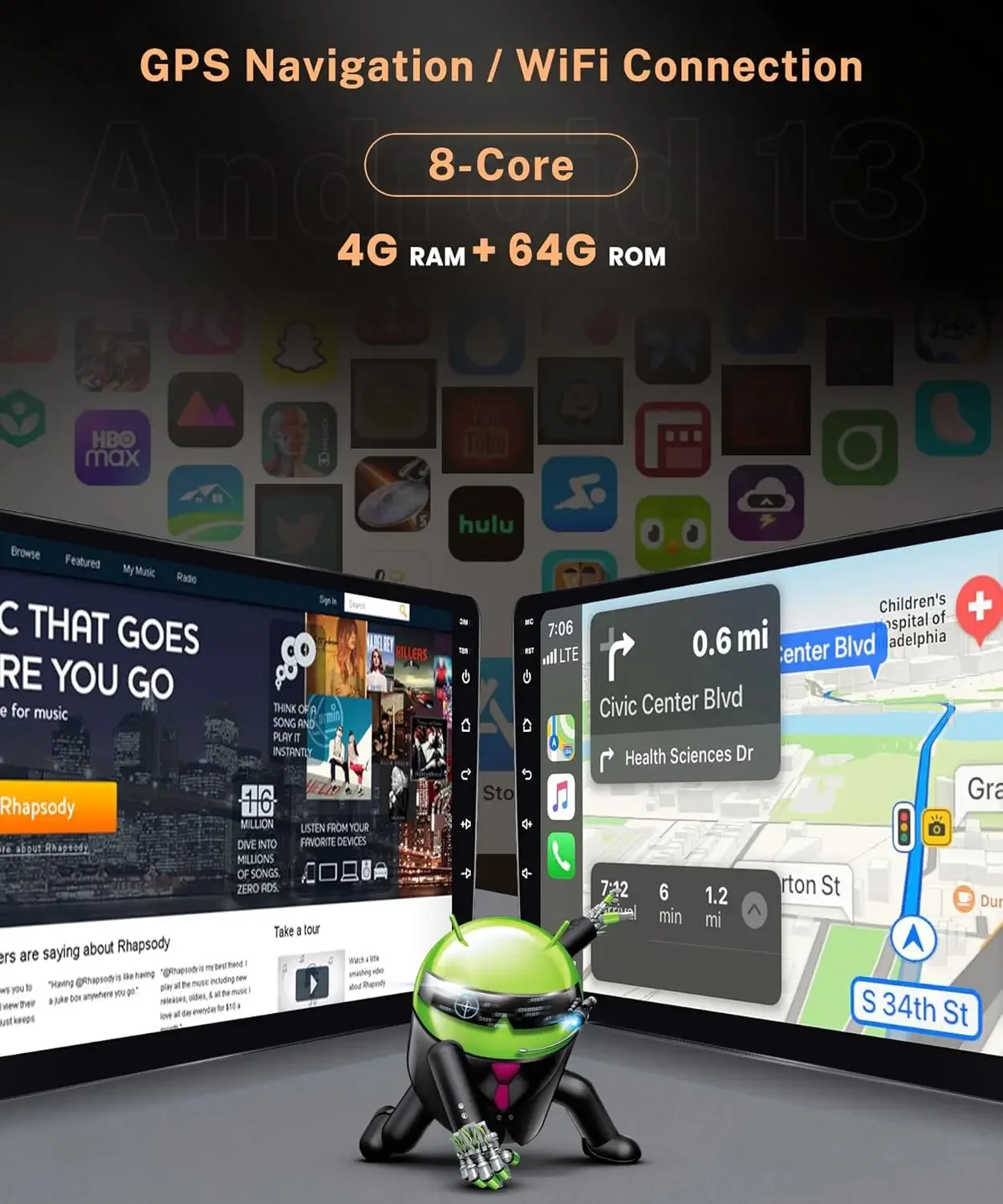 راديو 4G 64G لتويوتا كامري 2000-2006 أندرويد 13 ستيريو سيارة Carplay أندرويد السيارات 9 بوصة لمس GPS/واي فاي/FM/كاميرا احتياطية