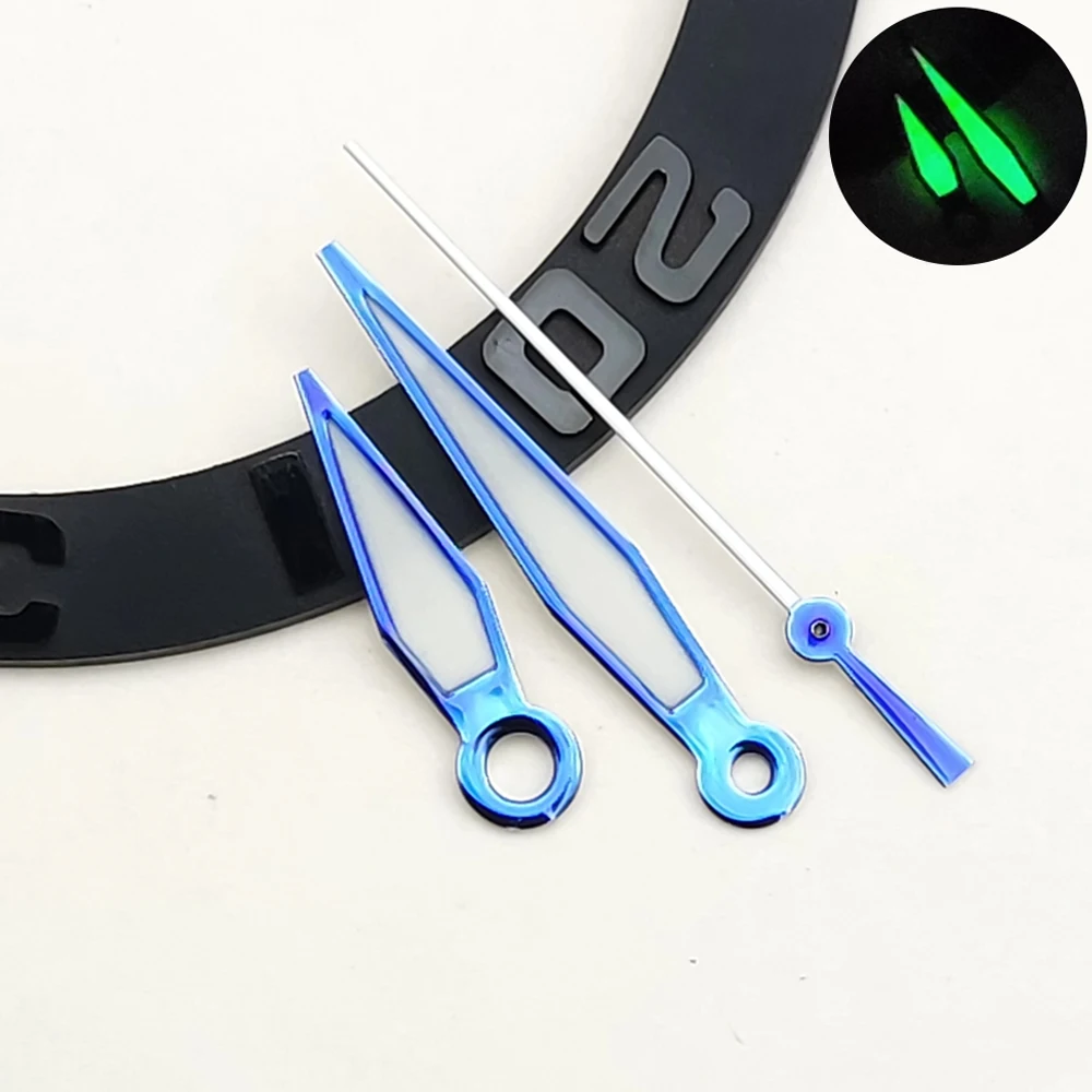 

Green Luminous Watch Hands for NH35/NH36/4R Movement, Black/Blue Hands NH35, 15mm-15mm-10mm Watch Pointers Accessories