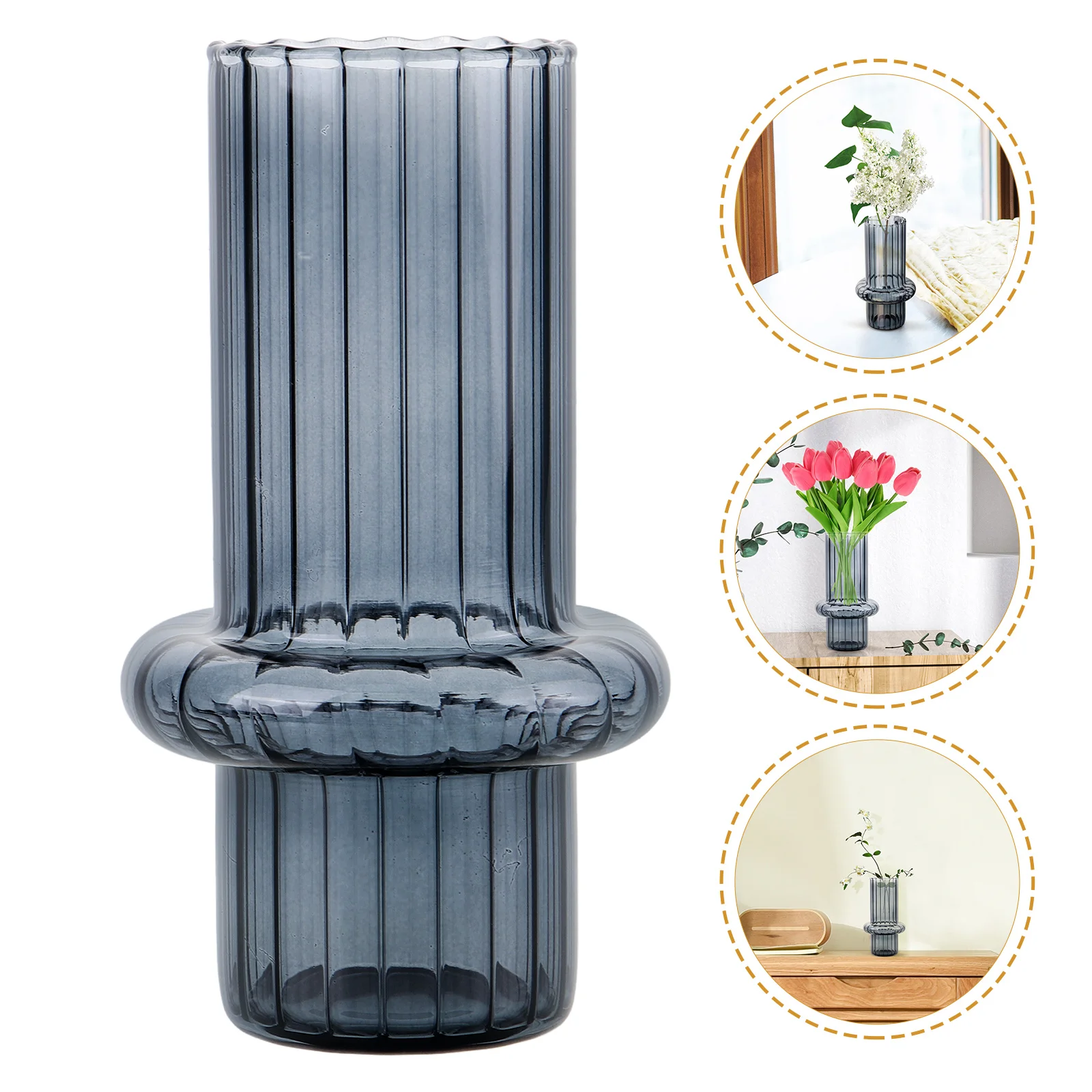 

Bamboo Joint Vase Transparent Glass Hydroponic Plant Container Wedding Floral Arrangement Elegant Home Decoration