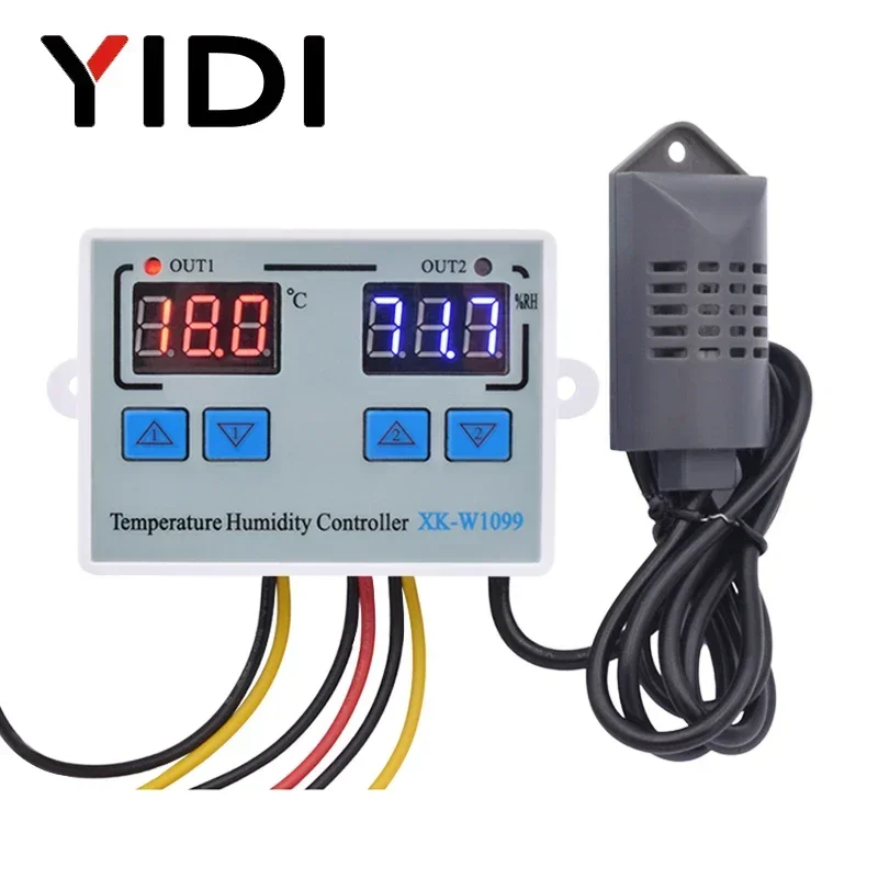 W1099 110V 220V 12V 24V Digital LED Temperature Humidity Controller For Incubator Thermometer Hygrometer Meter Sensor Thermostat