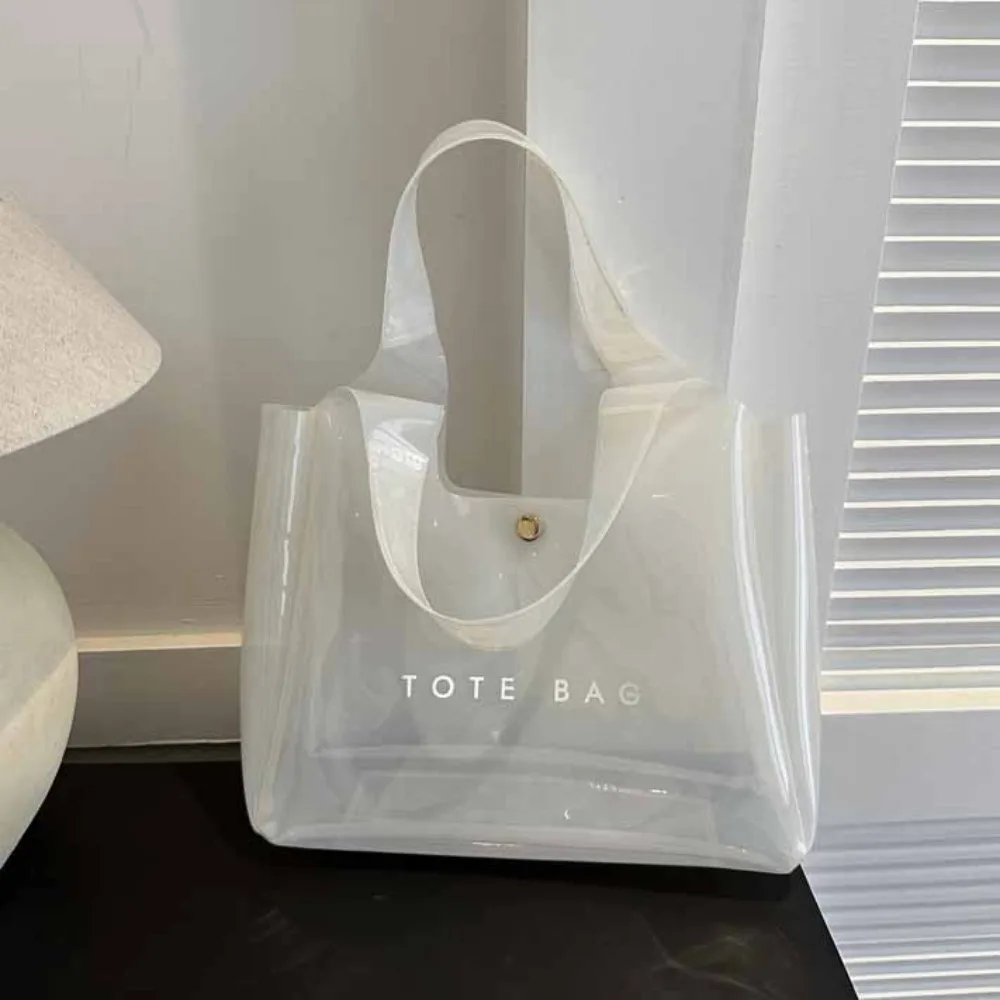 

Travel Storage Bag PVC Transparent Bag Summer Beach Bag Jelly Handbags Shoulder Pouch Cosmetic Bag Letter Shoulder Bag Outdoor